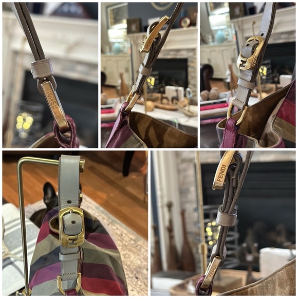 Authentic RARE Fendi Rainbow Pequin Large Hobo in BEAUTIFUL Vintage Condition! - Picture 14 of 16